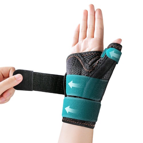 CURECARE Thumb Brace Left and Right, Reversible Thumb Splint for Day and Night Support, Breathable Thumb Brace for Arthritis, Tendonitis (Black)