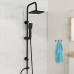 EISL Easy Energy DX12004BL-A Shower Set Black Shower System without Tap 2 in 1 with Large Rain Shower (170 x 170 mm) and Hand Shower without Fittings Ideal for Retrofitting Complete Mounting Set