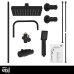 EISL Easy Energy DX12004BL-A Shower Set Black Shower System without Tap 2 in 1 with Large Rain Shower (170 x 170 mm) and Hand Shower without Fittings Ideal for Retrofitting Complete Mounting Set