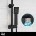 EISL Easy Energy DX12004BL-A Shower Set Black Shower System without Tap 2 in 1 with Large Rain Shower (170 x 170 mm) and Hand Shower without Fittings Ideal for Retrofitting Complete Mounting Set