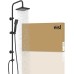 EISL Easy Energy DX12004BL-A Shower Set Black Shower System without Tap 2 in 1 with Large Rain Shower (170 x 170 mm) and Hand Shower without Fittings Ideal for Retrofitting Complete Mounting Set
