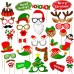 32 Pieces Christmas Party Photo Props, Christmas Photo Booth Props, Xmas Party Photo Supplies, Creative Christmas Props, Xmas Party Photo Supplies for Christmas Decoration