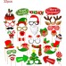 32 Pieces Christmas Party Photo Props, Christmas Photo Booth Props, Xmas Party Photo Supplies, Creative Christmas Props, Xmas Party Photo Supplies for Christmas Decoration