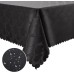 Homaxy PU Tablecloth, Washable, Lotus Effect, High Quality (350 g/m²), Square, 100 x 140 cm, Tablecloth, Ornaments, Tablecloth, Water-Repellent, Table Linen, Stain Protection, Easy Care, Black