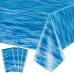 4 Pack Ocean Wave Tablecloths - Reusable Ocean Water Table Cover for Ocean Under the Sea Beach Pool Mermaid Shark Birthday Party Decoration Supplies 54 x 108 Inch