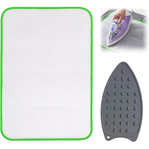 1 Piece Silicone Ironing Mat with 1 Piece Heat Insulation Mat for Ironing, Rest Mat Made of Iron, Portable Ironing Mat, Thermal Safety Protection