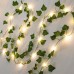 A.bigwhale Fairy Lights with Leaves, Artificial Ivy with Fairy Lights, Ivy Garland Fairy Lights Indoor 2 m, Green Leaf Ivy Vine with 20 LED Lights, Spring Plants Decoration for Wedding Party