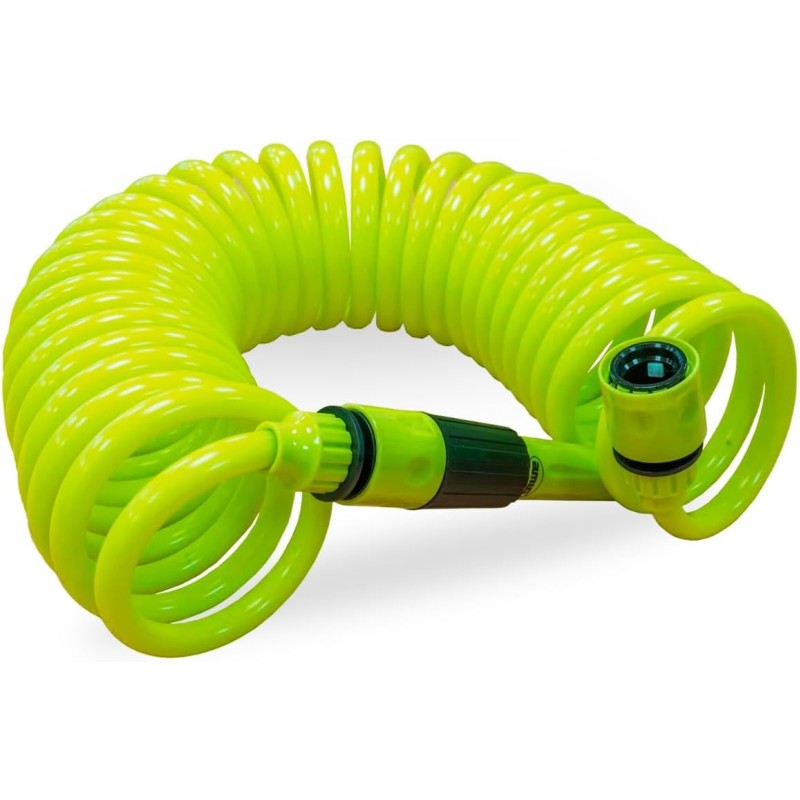 Amig - Spiral Hose | Polypropylene | Extendable Measurement up to 7.5 m | Includes Watering Lance, Adapter and 2 Splices | Pistachio Green