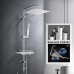 Görbach Rain Shower System with Shelf Shower Set without Shower Fitting Chrome (20 x 20 cm)