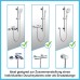 Görbach Shower Set Shower Rail with Shower Head Holder Stainless Steel Shower Rail 70 cm Shower Wall Rail with Variable Wall Fixings for Variable Adaptation to Existing Drill Holes Chrome