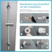 Görbach Shower Set Shower Rail with Shower Head Holder Stainless Steel Shower Rail 70 cm Shower Wall Rail with Variable Wall Fixings for Variable Adaptation to Existing Drill Holes Chrome