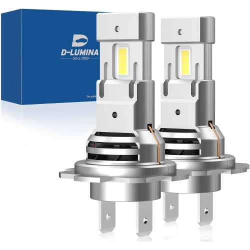 D-Lumina H7 LED Canbus Bulb 100W 16000LM, 6500K 400% Bright, 1:1 Design Replacement Halogen Lamp, Works For Both Lenticular and Without Lenticulars, Pack of 2