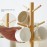 Bamboo Wooden Cup Rack Tree with 6 Hooks Wooden Cup Rack Tea Coffee Cup Organiser Accessories Cup Rack Shelf for Kitchen Counter and Display Cutlery Storage and Drying Pretzel Stand