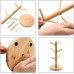 Bamboo Wooden Cup Rack Tree with 6 Hooks Wooden Cup Rack Tea Coffee Cup Organiser Accessories Cup Rack Shelf for Kitchen Counter and Display Cutlery Storage and Drying Pretzel Stand