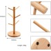 Bamboo Wooden Cup Rack Tree with 6 Hooks Wooden Cup Rack Tea Coffee Cup Organiser Accessories Cup Rack Shelf for Kitchen Counter and Display Cutlery Storage and Drying Pretzel Stand