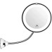 Cosmetic Mirror LED Illuminated with 10x Magnification Touch Switch USB Charging Adjustable Makeup Mirror LED Light and Suction Cup 360 Degree Swan Neck Travel Bathroom (White)