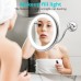 Cosmetic Mirror LED Illuminated with 10x Magnification Touch Switch USB Charging Adjustable Makeup Mirror LED Light and Suction Cup 360 Degree Swan Neck Travel Bathroom (White)