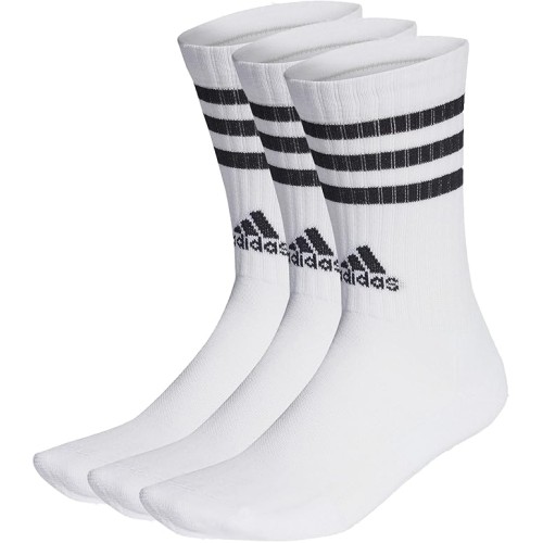 adidas Unisex 3-Stripes Cushioned Crew Socks, 3 Pairs