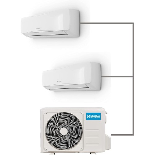 Olimpia Splendid OS-C/SAALH14EIA Aryal S2 E Dual Inverter 14 (9,000 + 12,000 btu/h), Dual Split, Gas R32, Efficiency Class A++/A+, Integrated Wi-Fi Kit, Pure System