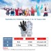 flintronic Children's Ski Gloves, Winter Ski Gloves for Years, Boys, Girls, Waterproof and Windproof Fleece Gloves with Adjustable Cuffs, for Snowboarding, Climbing, Skiing, Cycling