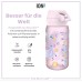 ion8 Children's Water Bottle, 350 ml, Leak-Proof, One-Handed Opening, Secure Locking, Dishwasher Safe, BPA-Free, Carry Handle, Folding Lid, Easy to Clean, Climate Neutral, Unicorns