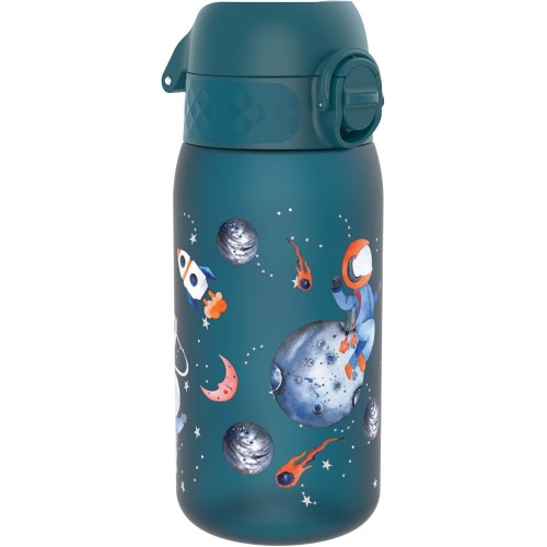 ion8 Children's Water Bottle, 350 ml, Leak-Proof, One-Handed Opening, Secure Locking, Dishwasher Safe, BPA-Free, Carry Handle, Flip Lid, Easy to Clean, Climate Neutral, Space Travel