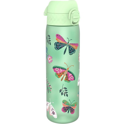 ion8 Water Bottle, 500 ml, Leak-Proof, One-Handed Opening, Secure Locking, Dishwasher Safe, BPA-Free, Carry Handle, Flip Lid, Easy to Clean, Butterflies