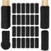 OSDUE Chair Socks, Pack of 24 Elastic Furniture Socks, Knitted, Felt Chair Leg Caps, Thick Base, Non-Slip Pads for Furniture, Table, Floor Protection, Avoid Scratches and Noises (Black)