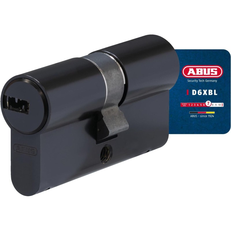 ABUS Profile Cylinder D6XBL 30/30 with Code Card and 5 Keys - 96801 - Black