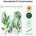 Lerores Shower Curtain, 180 x 180 cm, Green Leaves, Weighted Hem, Anti-Mould Textile, Water-Repellent, Washable Polyester Fabric Bath Curtains with Eyelets and 12 Shower Curtain Rings for Bathroom,