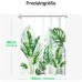 Lerores Shower Curtain, 180 x 180 cm, Green Leaves, Weighted Hem, Anti-Mould Textile, Water-Repellent, Washable Polyester Fabric Bath Curtains with Eyelets and 12 Shower Curtain Rings for Bathroom,