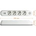 BTicino Poker Electric Power Strip with 4 Universal Sockets P40 Schuko Standard German, 2 USB Sockets with 3500 Ma Type A-C, 1.5 m Cable with Plug, 3500 W, White