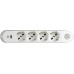 BTicino Poker Electric Power Strip with 4 Universal Sockets P40 Schuko Standard German, 2 USB Sockets with 3500 Ma Type A-C, 1.5 m Cable with Plug, 3500 W, White