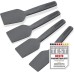 Fackelmann Statement Spatula for Raclette Set of 4 - Scraper with Ergonomic Handle and Thumb Recess - Raclette Slider in Practical Pack of 4 - Approx. 15.5 x 4 x 1 cm, Grey