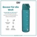 Ion8 Trinkflasche, Auslaufsicher, Einhandöffnung, Sichere Verriegelung, Spülmaschinenfest, BPA-frei, Tragegriff, Klappdeckel, Leicht zu Reinigen, Klimaneutral, Zartrosa