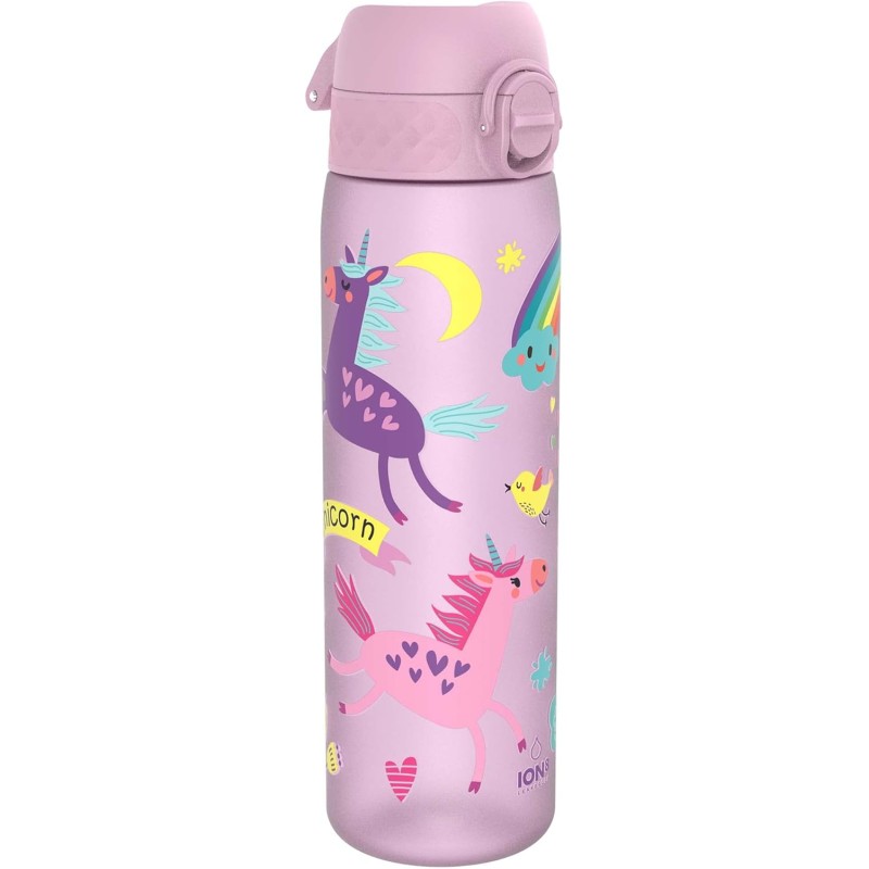 Ion8 Slim Water Bottle, Leak-Proof, BPA-Free, 500 ml, Unicorns