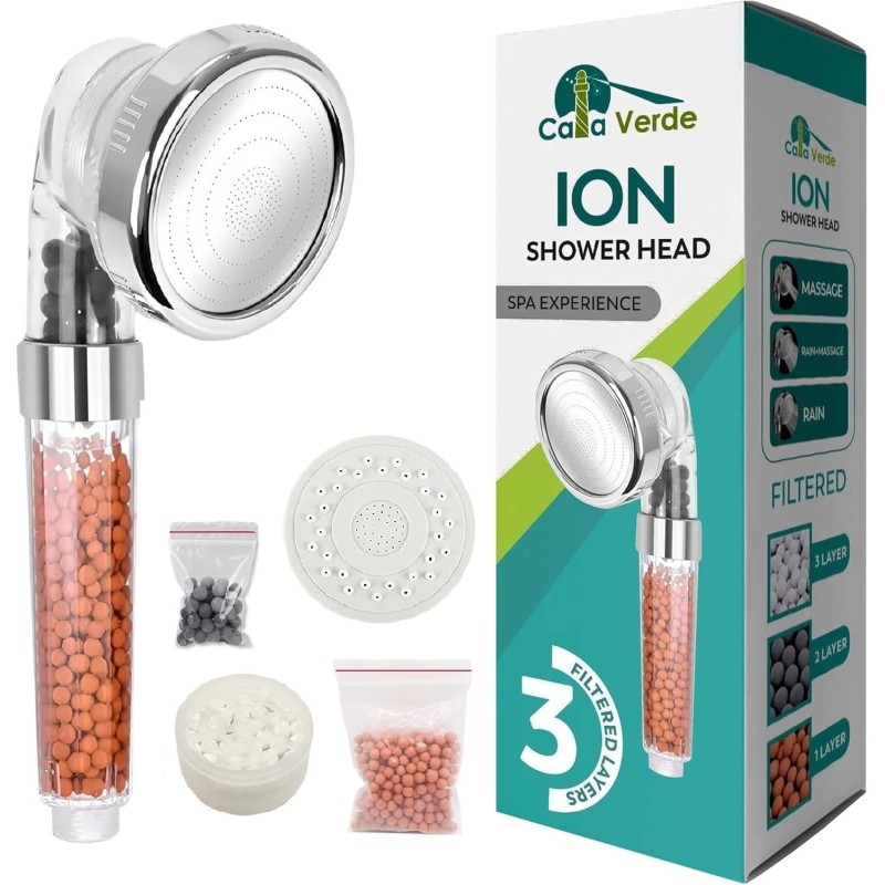 Shower Head, Green Cala Ionica Shower Head, Shower Head, High Pressure Shower Head, 3 Modes Shower Head, High Pressure, 3 Modes Showerhead, High Pressure
