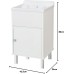 Negrari 5003PKCAM Mini PVC Resin Outdoor / Indoor Bathroom Sink with Storage Cabinet L42 x D34 x H80 cm, White, Small