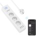 GHome Smart Alexa Smart Power Strip with 3 Sockets and 3 USB, Programmable WiFi Power Strip with Consumption Monitoring Smart Plug Timer Function Compatible with Alexa and Google Home 1.5M Ver2.0