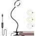 Foneso Clamp Lamp, 48 LEDs Dimmable Reading Lamp Bed, 3 Modes and Level 10 Dimming, 360° Flexible USB Lamp for Reading, Travel, Bedroom, Office (Black)