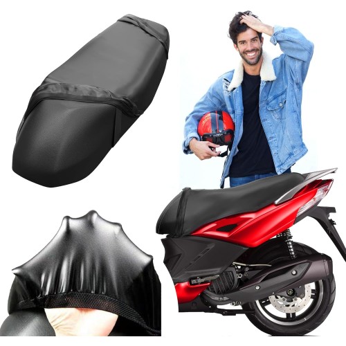 AUTODOMY Motorcycle Seat Cover Universal Waterproof Seat Cover Non-Slip Scratch-Resistant Size M for Seats from 58 to 65 cm Scooter Seat Cover Protection Against Sun and Rain Protection Valid