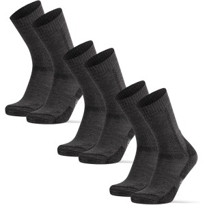 DANISH ENDURANCE Merino Hiking Socks, Thermal Outdoor Socks and Trekking Socks, Strong Padded, Merino Wool Socks, Anti-Blisters, Unisex, for Men, Women and Children, 3 Pairs