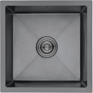 Ibergrif M84040B Kitchen Sink 40 x 40 cm Undermount Sink with Drain Filter Stainless Steel