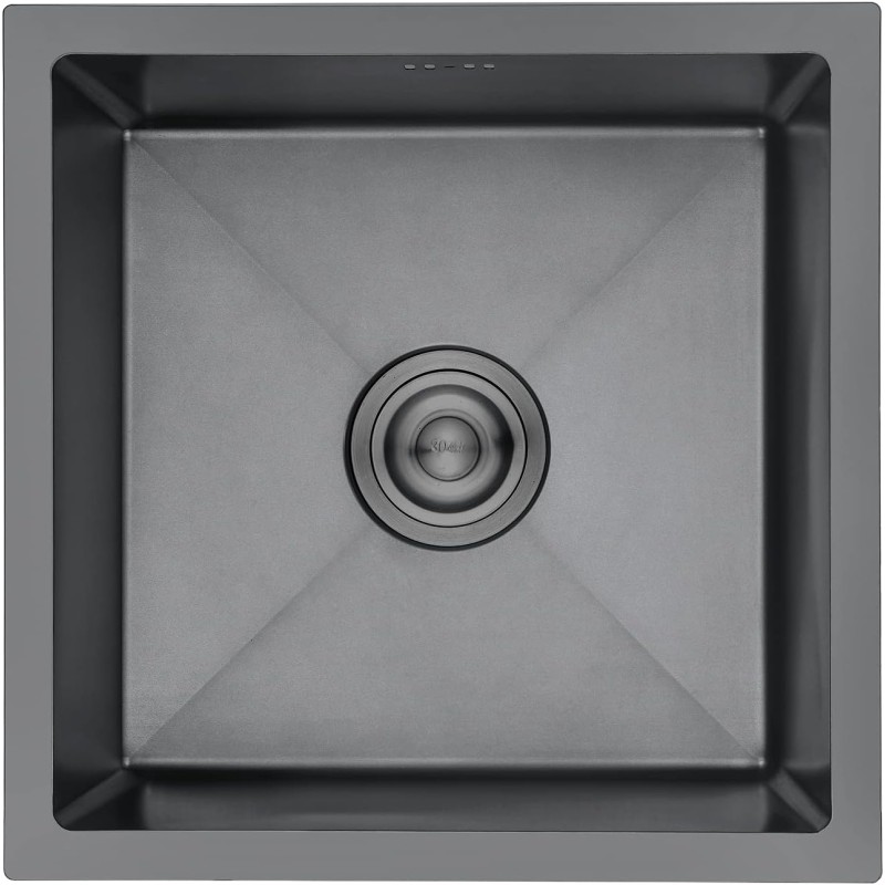 Ibergrif M84040B Kitchen Sink 40 x 40 cm Undermount Sink with Drain Filter Stainless Steel