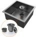 Ibergrif M84040B Kitchen Sink 40 x 40 cm Undermount Sink with Drain Filter Stainless Steel