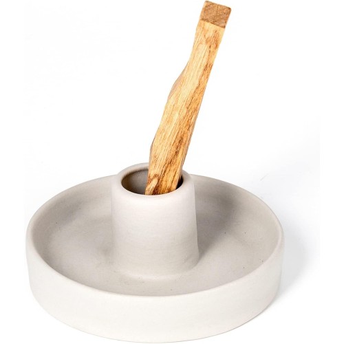 IMEEA Ceramic Incense Holder Incense Burner Palo Santo Burner Scented Wood Stand Ash Catcher for Palo Santo Sticks