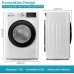 CHiQ CFL80-14586IM3XBW Front Loading Washing Machine, 8 kg/15 Min Quick Wash, AI Smart Wash, Slim Design, Inverter Motor, Steam Function, Large Drum, Child Lock, White