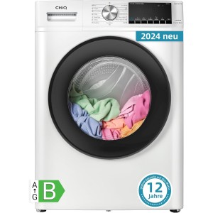 CHiQ CFL80-14586IM3XBW Перална машина с фронтално зареждане, 8 кг/15 мин. бързо пране, AI Smart Wash, тънък дизайн, инверторен мотор, функция за пара, голям барабан, детска ключалка, бяла
