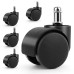 Set of 5 Office Chair Wheels, Replacement Hard Floor Castors for Gaming Chairs, Swivel Chairs, Wheels, Clean Rolling Chair Castors, Ideal for Parquet, Laminate, Tile and Stone Floors