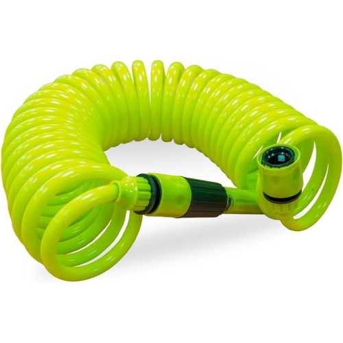 Amig - Spiral Hose | Polypropylene | Extendable Measurement up to 15 m | Includes Watering Lance, Adapter and 2 Splices | Pistachio Green
